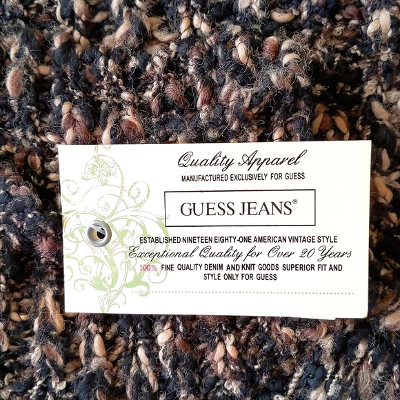 NWT. Guess Jeans Woman's Wool blended multi colored long crochet sweater vest. - Picture 5 of 5